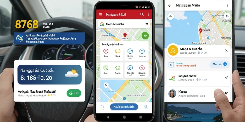 Antarmuka intuitif aplikasi Navigasi Mobil 8768 yang memudahkan pengguna.