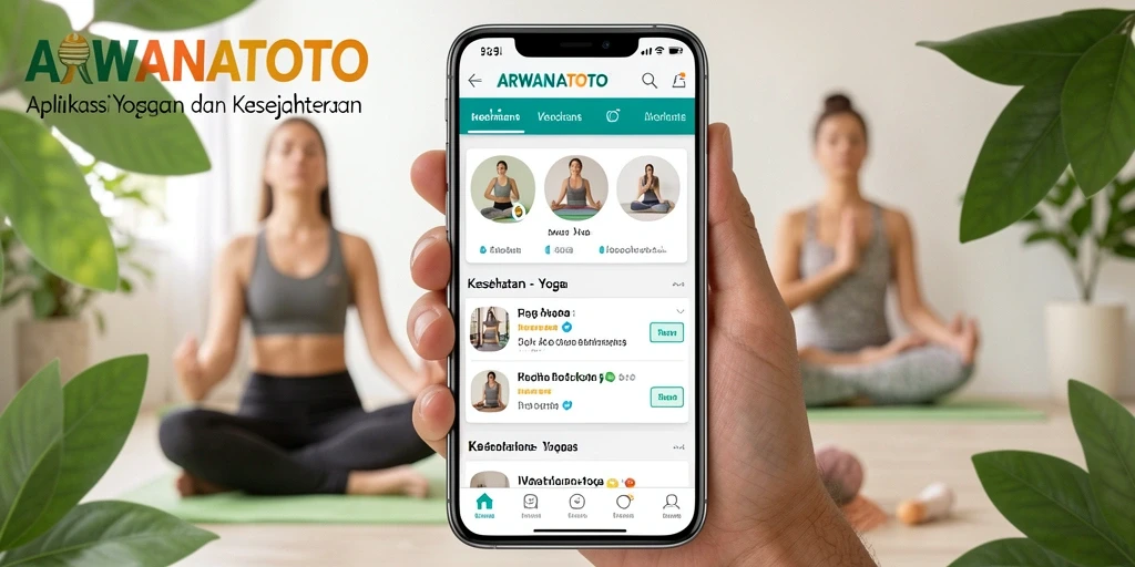 Tangkapan layar aplikasi ARWANATOTO dengan antarmuka latihan yoga yang mudah digunakan.