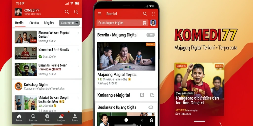 Antarmuka utama KOMEDI77 menampilkan berita dan artikel menarik.