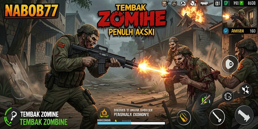 Tampilan antarmuka NABOB77 dengan aksi tembak zombie yang mendebarkan.