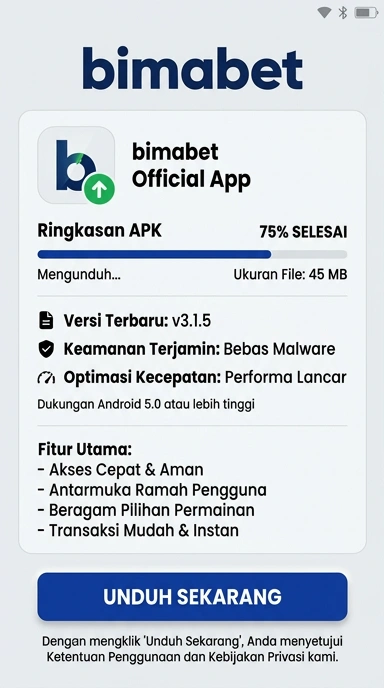 Tampilan halaman APK bimabet